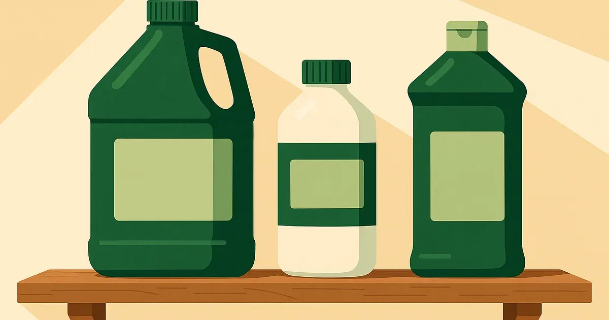 Septic enzyme treatment products side by side for comparison