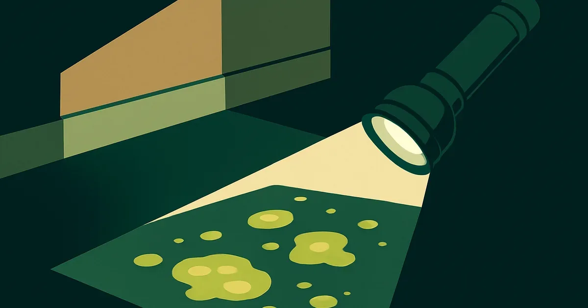 UV blacklight revealing hidden pet stain spots on carpet