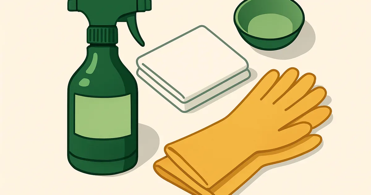 Supplies needed for removing urine stains with enzyme cleaner