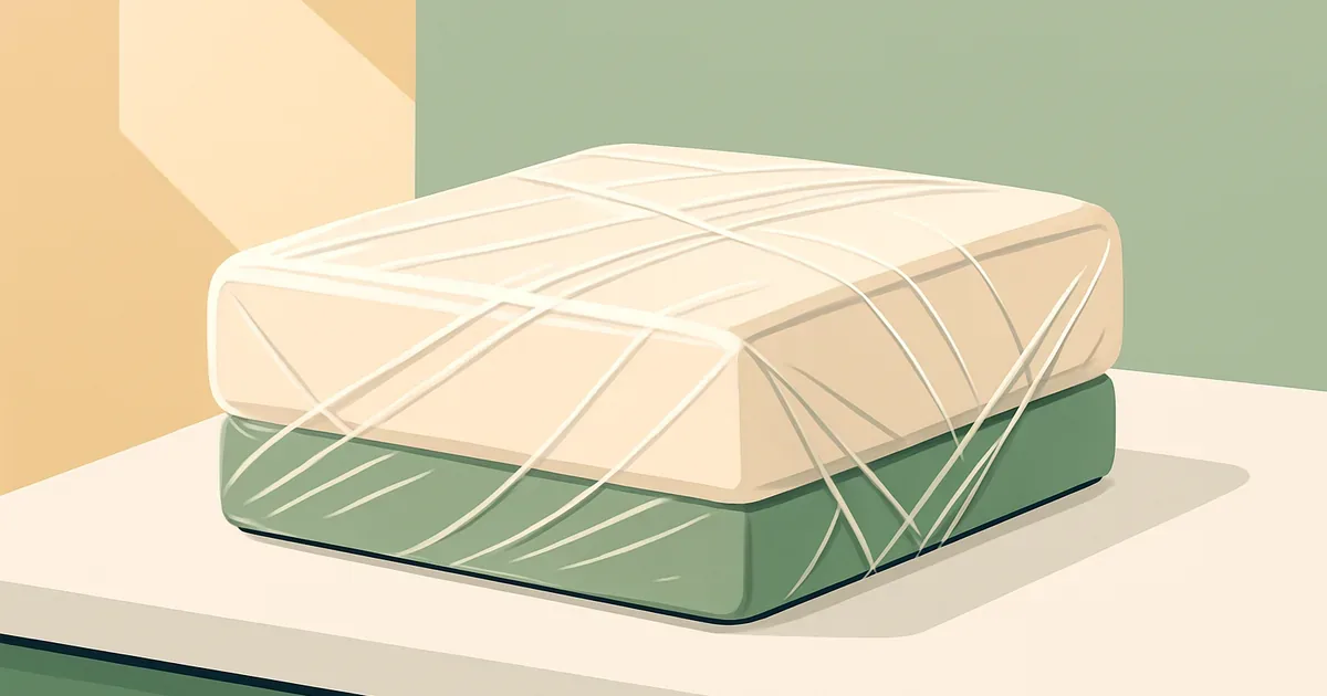 Foam cushion wrapped in plastic during enzyme cleaner soak treatment